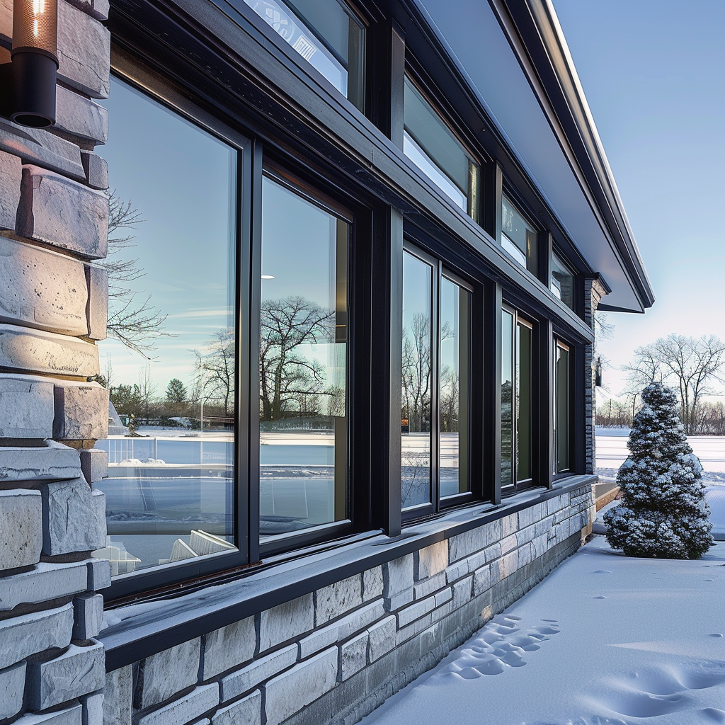 Installed windows for the winter season.